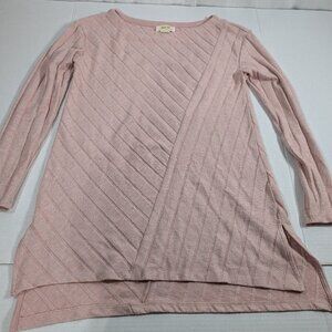 Anthropologie maeve Devine Textured Long Sleeve Blush Pink tunic size XS